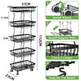 thumbnail image 4 of Fruteros de Cocina Modernos 5 Niveles, Mueble Cesta Organizador de Frutas y Verduras, Carrito Organizador Cocina Estrecho, Carrito de Almacenamiento Delgado Metal para Cocina, Baño, Lavadero, 4 of 7