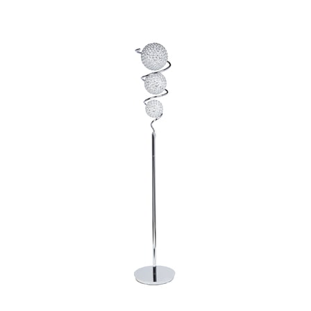 3-Dome Crystal Spheres Chrome Floor Lamp