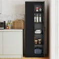 thumbnail image 6 of Finihen 70" Freestanding Storage Cabinet with 2 Doors and 5 Shelves, Bathroom Cabinet, Pantry Cabinets, Black, 6 of 10