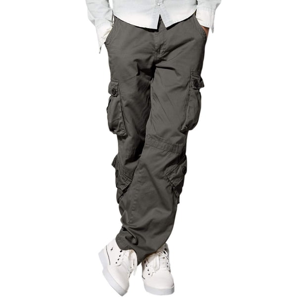 Pantalones Cargo Match Wild para Hombre Corte Regular R-Verde Talla 30