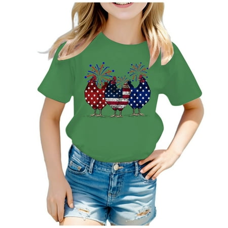 

Kid Independence Day Theme Fashion Part Print Short Sleeve Round Neck T Shirt Long Sleeve Light Shirt Baby Girls Tops 3 T Clothes Girl Tops 2t Girl Long Sleeve Shirt Sequin Top Long Sleeve Fitted