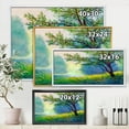 thumbnail image 4 of Designart 'Summer Forest With Waterfall and River ' Traditional Framed Canvas Wall Art Print, 4 of 5