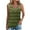 Army Green, variant on Tank Tops for Women under $5 Plus Size Sleeveless Stripe Ruffles V-neck Casual Shirt Black L
