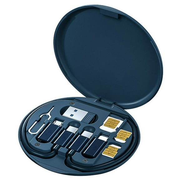 5-in-1 Phone Multifunctional Charging Cable Kit Office USB Type-C 480Mbps Data Transmission Cord Organizer Cellphone Supplies Whi