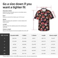 thumbnail image 4 of Fotbe Red Rose Flower Hawaiian Shirt for Men Unisex Summer Beach Casual Short Sleeve Cotton Linen Button Down Shirts-3X-Large, 4 of 5