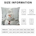 thumbnail image 5 of Throw Pillow Covers White Smiling Snowman Square Pillowcases for Home Decor Sofa Car Bedroom Winter Falling Snowflakes Creative Design Pillow Cases, 5 of 5