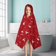 thumbnail image 6 of Red Christmas Deer Pattern Hooded Bath Towel，50"x30" for Ages 3 To 12 Kids, Quick Dry Lightweight Soft Microfiber Hood Beach Towel Cover Up for Kids, 6 of 7