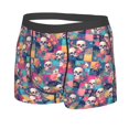 thumbnail image 2 of Daiia Skull flower leaf Plaid Men's Underwear Boxer Briefs, Cotton Stretch Moisture-Wicking Underwear-XX-Large, 2 of 9