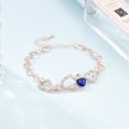 thumbnail image 4 of Pulsera de cadena ajustable con patrón de corazón ahuecado con diamantes de imitación de aleación para mujer, joyería, 4 of 10