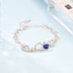 thumbnail image 4 of Pulsera de cadena ajustable con patrón de corazón ahuecado con diamantes de imitación de aleación para mujer, joyería, 4 of 5