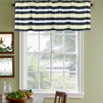 thumbnail image 4 of Yellow Navy Blue Striped Valances for Windows, Decorative Rod Pocket Window Valance Curtains, Neutral Minimalist Lines Short Curtain Drapes for Kitchen/Bathroom/Living Room, 2 Panels, 42" W x 18" L, 4 of 8