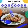 thumbnail image 4 of Exquisite Disposable Knives - 200 Dark Blue Plastic Knives - Blue Party Supplies, 4 of 8