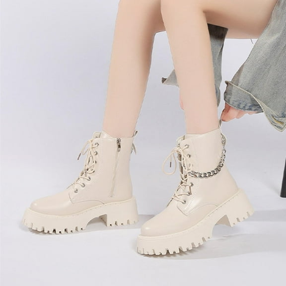 POROPL Womens Ankle Boots Fashion Chunky Shoes,Boots for Women Size 5