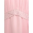 thumbnail image 5 of Hansber Junior Wedding Bridesmaid Dress Cold Shoulder Long Sleeve High-Low Hem Chiffon Flower Girl Dresses Pink 14, 5 of 7