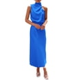 thumbnail image 1 of Vestido PRETTYGARDEN 2025 Verano Satén Sin Mangas XL Azul, 1 of 8
