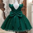 thumbnail image 7 of Girls' Dresses Toddler Fly Sleeve Dresses Pearl Decoration Solid Color Bowknot Birthday Wedding Party Princess Dress Size 2 Y-3 Y, 7 of 7