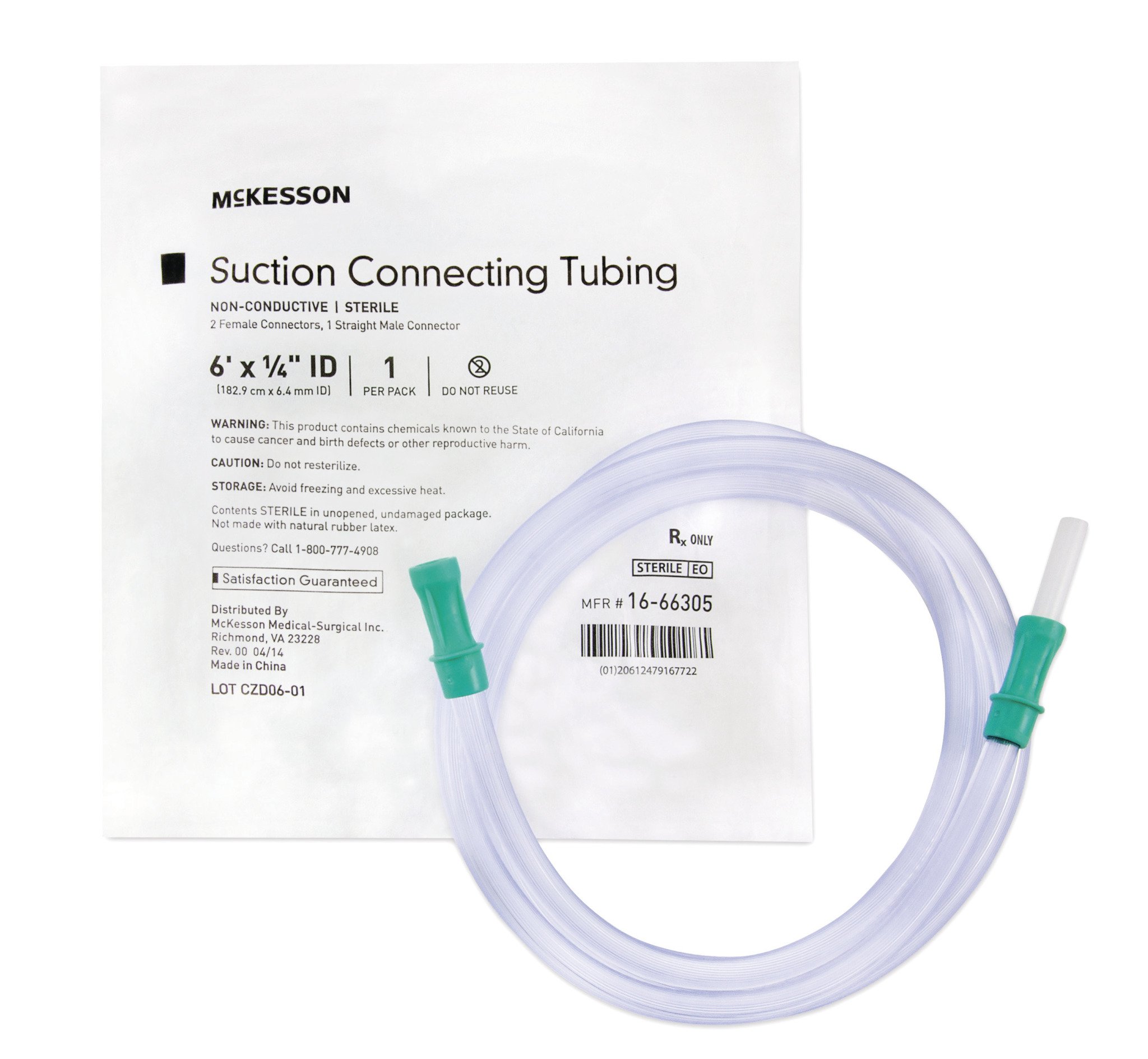 Suction Tubing MediPak 6 Foot Tube 1/4 Inch ID Sterile Female / Male