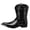 Black, variant on Men’s Embroidered Western Cowboy Boots, Pointed Toe Metal Toe Cap Block Heel, Side Zipper Vintage British Style Chunky Heel Mid-Calf Boots
