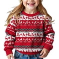thumbnail image 2 of WQNVRNR Girls Christmas Knit Sweater Casual Comfortable Holiday Crewneck Long Sleeve Cute Pullover Tops Multicolor 8, 2 of 9