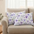 thumbnail image 2 of Purple Flowers Pillow Covers 2 Pack Spring Plant Pillowcase Waterproof Outdoor Throw Pillow Cover for Patio Balcony Rectangular Cushion 20”x12”, 2 of 9