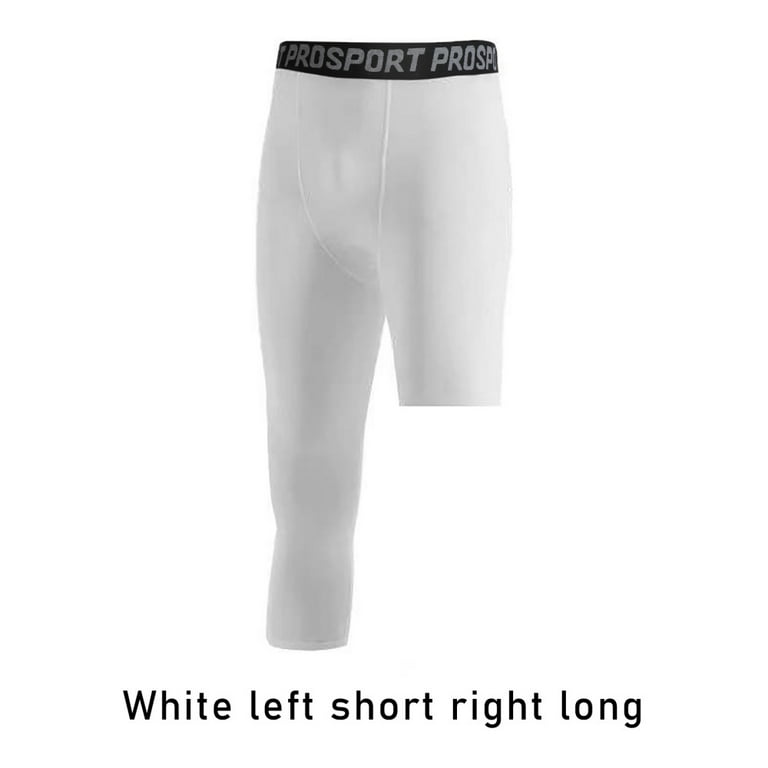  Mens Basketball Single Leg Tight Sports Pants 1/2