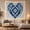 Shibori Heart, variant on Geometric Heart with Shibori Diamonds on White Background, Dreamy Boho for Art Lovers, Japanese Inspired Textile Art, Housewarming Gift Tapestry Wall Hanging for Bedroom and Living Room