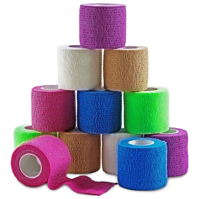 Envoltura autoadhesiva y cohesiva MedCa de Bandages, 5 cm x 4,5 m, paquete de 12
