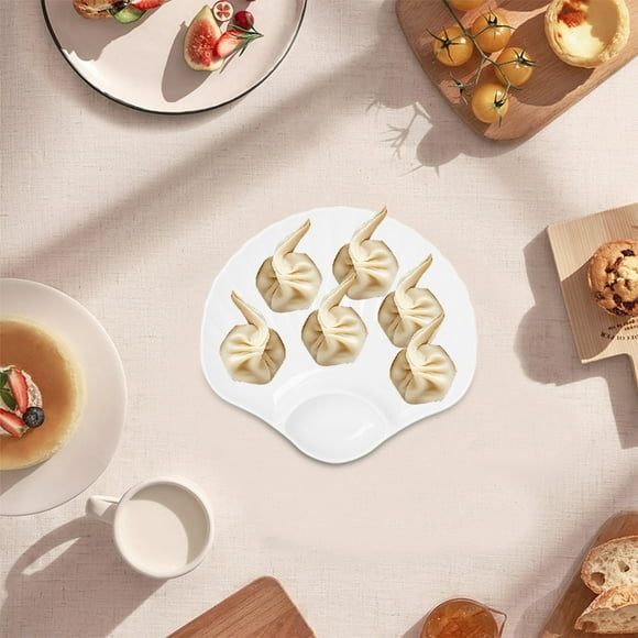 EGNMCR Kitchen Gadgets Shells Shape Plates Impregnable Dinner Plates Dishwasher Microwave Safe Plastic Plates Reusable Lightweight Plates For Kitchen Or Camping 7.1x7.5 Inches Dinner plate