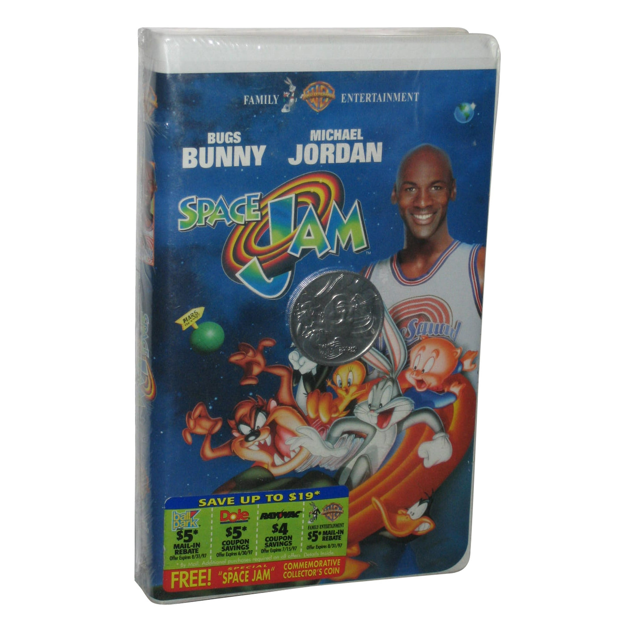 Space Jam (1996) on VHS with Commemorative Coin