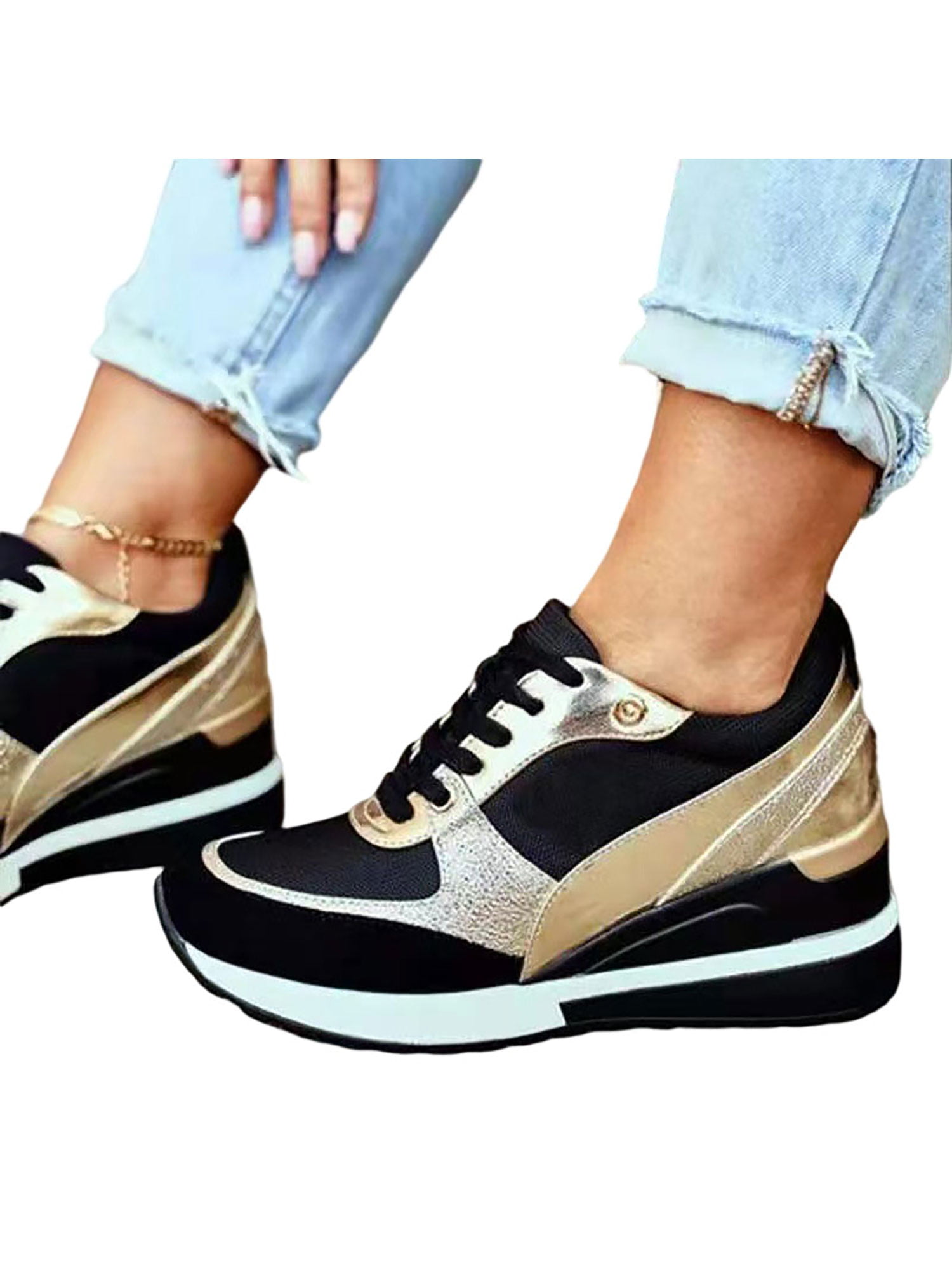 Women's Fashion Breathable Wedge Heels Sneakers Summer F Sports Casual Shoes Hot 