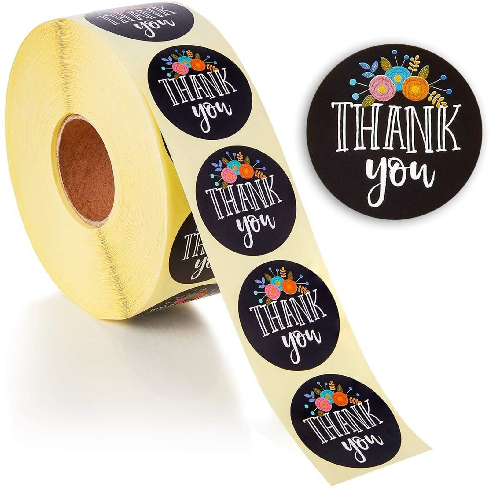 6 Rolls of 1000 1.5" Round Orange PAID Thank You Shipping Labels Stickers 