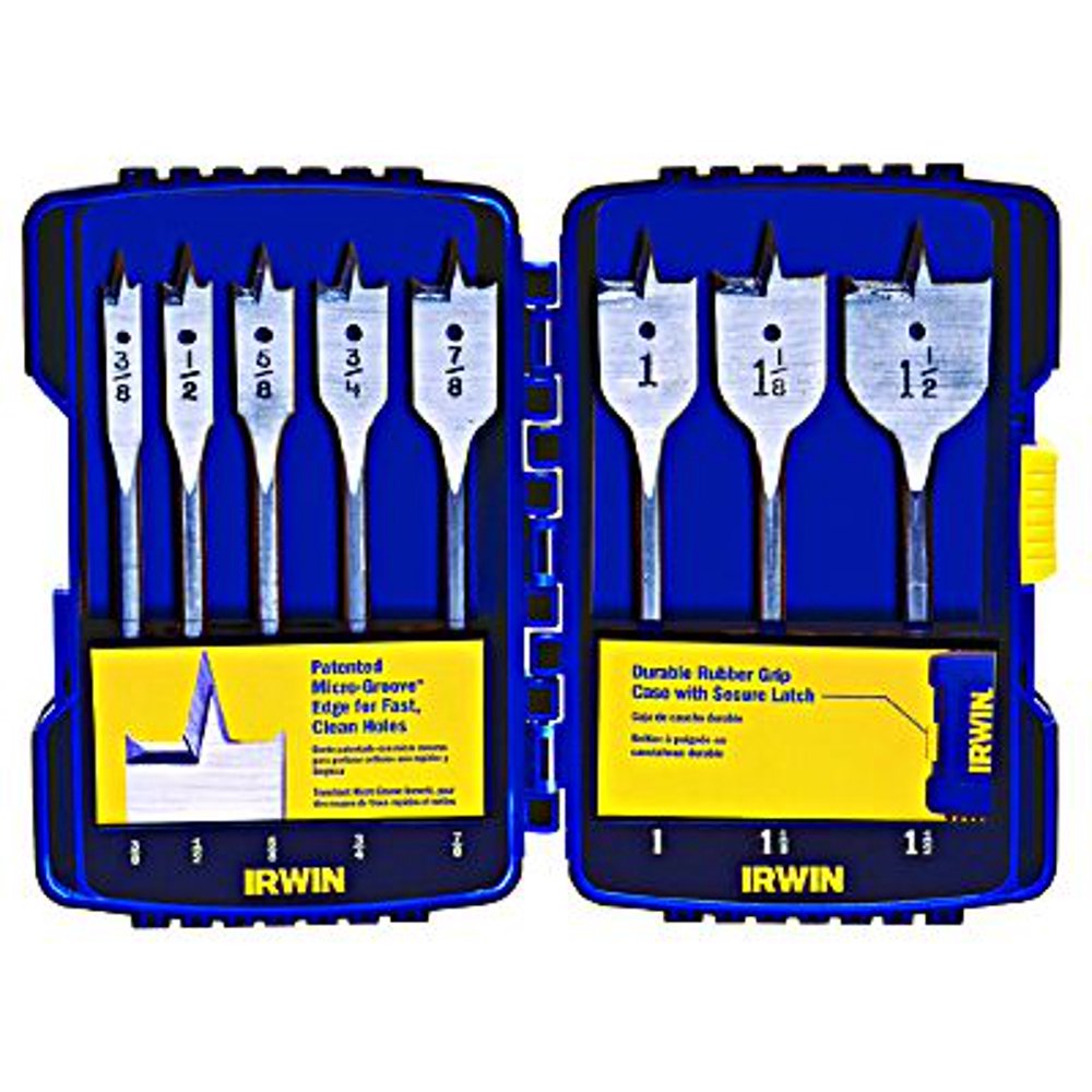 Irwin 341008 Speedbor 8 Piece Pro Spade Drill Bit Set 3/8 To 11/2 Inch