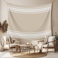 thumbnail image 2 of Beige Striped Large Tapestry for Bedroom Wall Hanging Tapestry,Farmhouse Luxurious White Stripes Modern Abstract Art Ceiling Backdrop Tapestries Poster Blanket Wall Decor for Living Room 86" x 104", 2 of 8