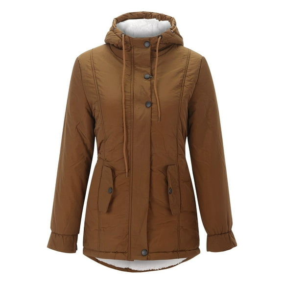 WILLBEST Women's Winter Coats Trench Coat Women Plus Size Lined Thick Women's Trench Warm Winter ' Jacket Hooded Overcoat Coat Outwear Women's Coat