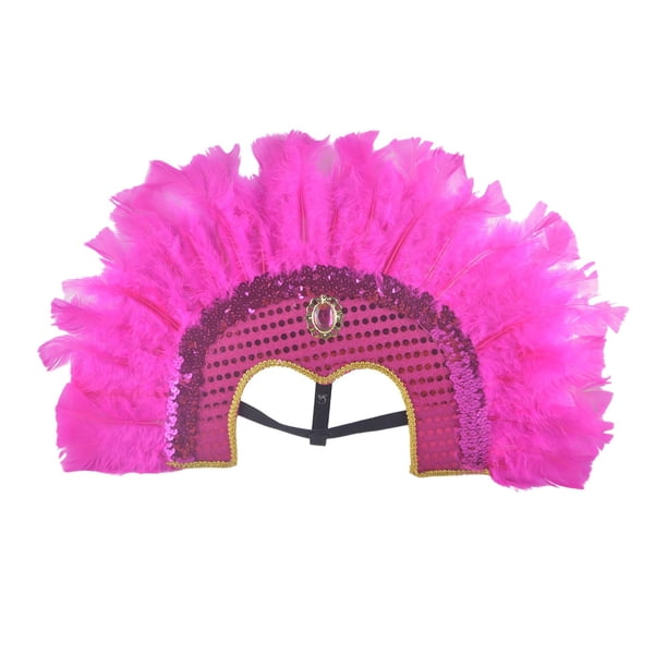 de Plumas, Accesorios de Disfraces Diadema Diadema Banda para el Cabello Sombrero de Plumas para Carnaval Burlesque Cosplay Escenario Fiesta Fernando Tocado de jefe indio