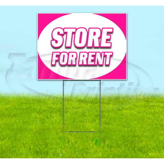 Store For Rent (18" x 24") Yard Sign, Includes Metal Step Stake