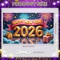 thumbnail image 2 of Pink Ribbon Happy New Year Banner Golden Stars New Year Banner Fireworks Design Gift Box Decor Celebration Banner for New Year Party Holiday Celebration Indoor Decoration, 2 of 9