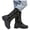 Black, variant on Chenyee Toddler Girls Cowboy Boots Fleece Lined Mid Calf Riding Booties Kids Comfortable Dress Shoes