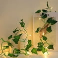 thumbnail image 4 of Solar Lights Outdoor Garden Artificial Green Leaf Garland String Lights - Ivy String Lights - 16.4ft 50 LED Flexible Copper Perfect for Indoor, Bedroom, Wedding, Party Decorations, 4 of 8