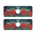 thumbnail image 7 of Yayeee Faucet Mat for Kitchen Sink 14.7" Diatomite Long Splash Guard Pad, Christmas Poinsettia, 2 Pack, 7 of 7