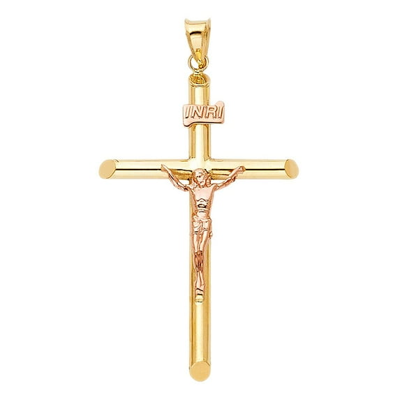 14K 2T Religious Crucifix Pendant
