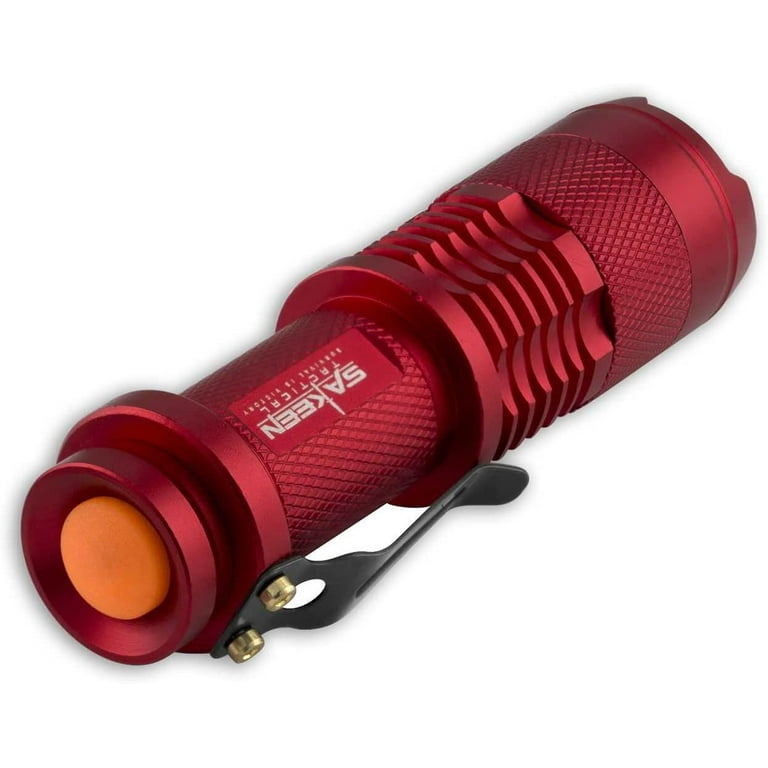 6 Tactical Mini LED Flashlights - Heavy Duty Metal Shell - Ultra Bright 300  Lumen Survival Camping Light - 2 Red, 2 Black and 2 Camo - By Sakeen