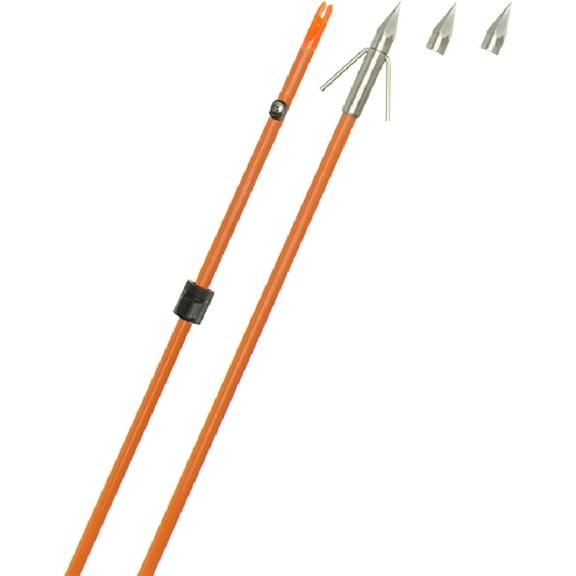 Fin-Finder 13181 Raider Pro Orange Fiberglass Bow Fishing Arrow   Big Head Point