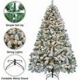 thumbnail image 2 of 7.5FT Pre-lit Artificial Christmas Tree with Incandescent Warm White Lights, Snow Flocked Full Prelighted Xmas Tree W/820 Branch Tips, 250 Incandescent Lights & Foldable Stand, Suitable for Family, 2 of 7