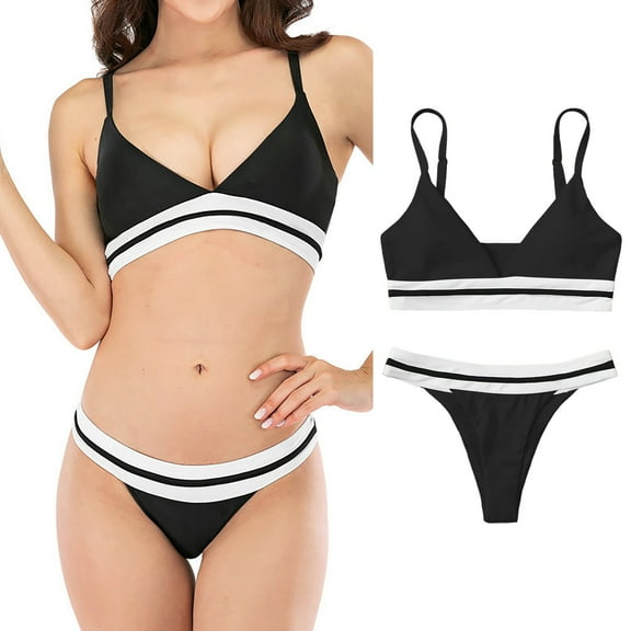Aayomet Bikini Sets For Women Swimwear Bikini Women's Split Swimwear The Charm Of Swimsuit Set In Summer,Black XL