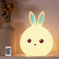 thumbnail image 1 of Silicone LED Night Light, Rechargeable Portable Touch Bunny Lamp, USB Powered Soft Glow Nightlight, 1 of 5