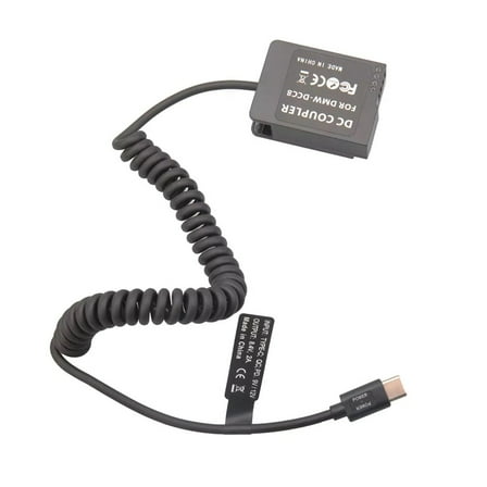 USB-C to DMW-BLC12 Dummy Battery Adapter for Panasonic Cameras Full Decoding Display Power for Uninterrupted Shooting