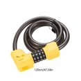 thumbnail image 3 of CxhicLuv Bike Combination Lock 47×1.9×0.7 Inch Steel Cable, Resettable Password – Anti-Theft Portable Lock, Suitable for Motorcycles, Scooters, Ideal for Vehicle Owners, Yellow, 3 of 6