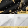 thumbnail image 4 of No Hook Shower Curtain with Snap in Liner, Gold Yellow Moon Star Waterproof Bath Curtain Double Layers with See Through Top Window, Starry Night Polka Dot on Black Hotel Shower Curtains 48x72in, 4 of 9