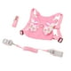 thumbnail image 4 of Correas de arnés para niños pequeños con correa retráctil para muñeca, color rosa, 1,5 m, con diseño de mariposa, para evitar pérdidas., 4 of 14